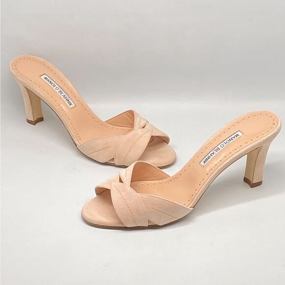 Manolo Blahnik Siemu Suede Mule Sandals size 38.5 - Picture 1 of 9